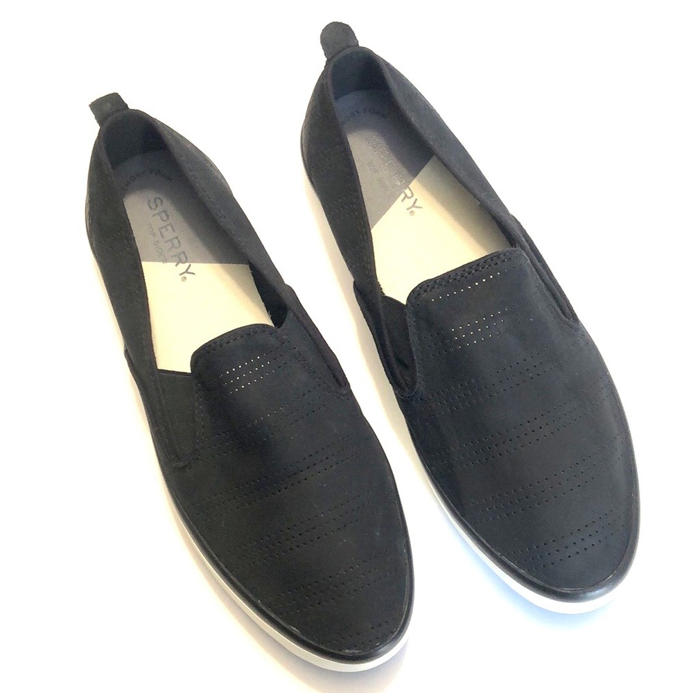 Sperry Black Vented Upper Slip-on Leather Loafer size 8.5 - Picture 3 of 13